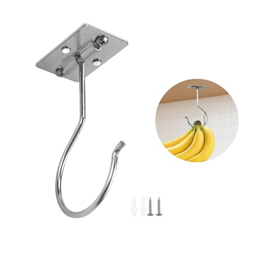 Amzlysdok Banana Hook Under Cabinet,Adhesive Bananas Hanger with Fordable Design,Durable
