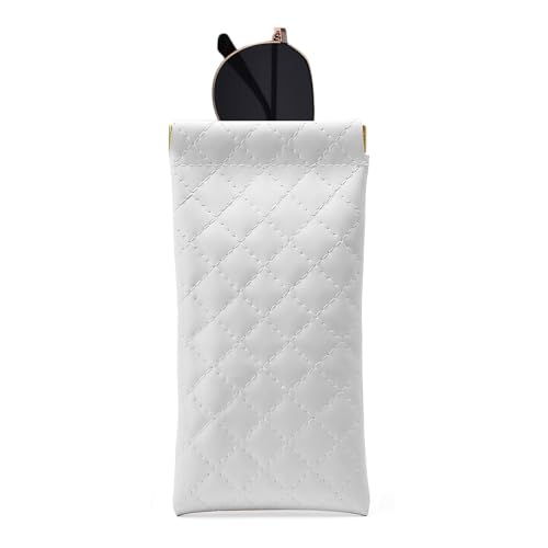 Image of ZACI Leather Eyeglass Cases Portable Sunglasses Cases Squeeze Top PU Glasses Pouch Travel Soft Trinket Organizer Bags