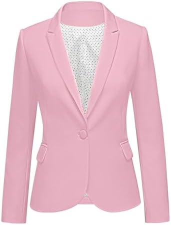 LookbookStore Womens Notched Lapel Pockets Button Work Office Bla...