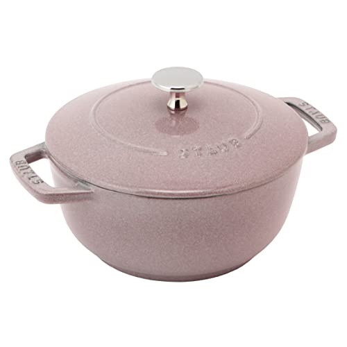 staub Wa-NABE 40508-856 Wanabe Chiffon Rose M 7.1 inches (18 cm) Both Handed Casting, Enameled Pot, Rice Cooking, Yukiheira, 2 Pieces, Induction Compatible