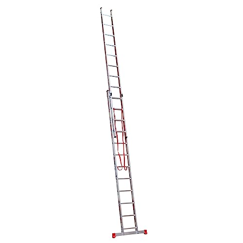 Home Master 2 Section Extension Ladder | Lightweight Aluminium | Stabiliser Bar | 150kg Weight Rating | EN131 Certified | Size: 2x12