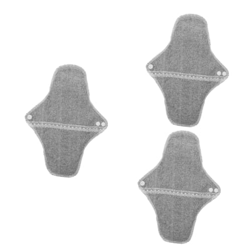 BCOATH 3 Pcs Leak-Proof Cotton Reusable Pads Menstrual Sanitary Napkin Washable Panty Liner for Period Use