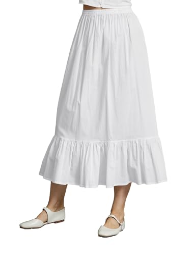 Women 100% Cotton Half Slip Dress for Under Dresses Long Underskirt Non Cling