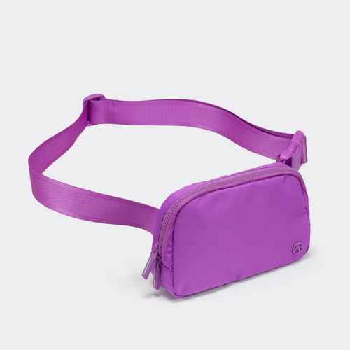 Image of Pander Two Way Zipper Fanny Pack Nylon Everywhere Belt Bag for Women, Water Repellent Waist Packs, Crossbody Bags with Adjustable Strap (Violet).
