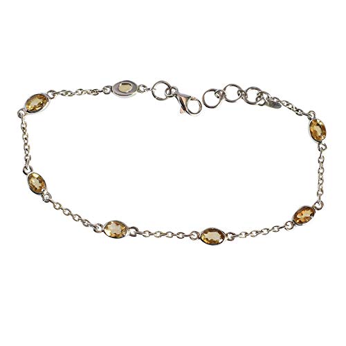 Bracelet citrine jaune et argent pour illuminer vos tenues de soirée