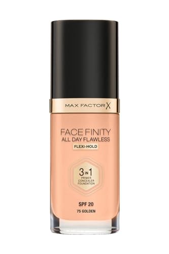 Max Factor Facefinity 3-In-1 All Day Flawless Foundation, SPF 2, Golden 75, 3 ml