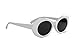 Price comparison product image Clout Goggles Oval Sunglasses Mod Style Retro Fashion Kurt Cobain (White)