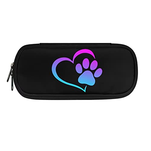 Image of Dog Paw Print Pencil Case Large Capacity Pencil Bag Pencil Pouch Pen Cases Storage Pouch for Girls Boys School College Students Teen Adults Office Organizer Gifts