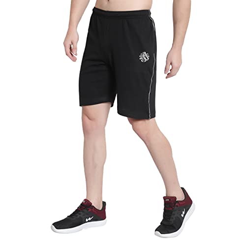 Image of DIA A DIA Men's Cotton Shorts with Zipper Pockets - Elastic Waist with Drawstring, Comfortable Casual & Gym Shorts for Men, Sizes M to 5XL (28-46 Inch Waist), Plus Sizes