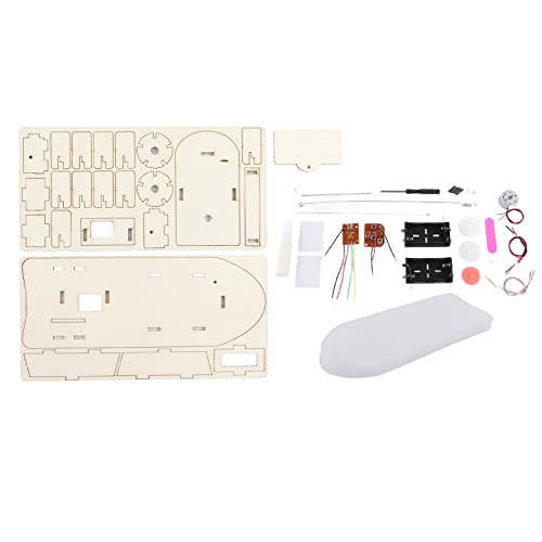 Vbestlife Kit de Bateau D'expérience Scientifique en Bois, Kit D'expérience Scientifique éducative Télécommandée à Piles Au-Dessus de 6 Ans