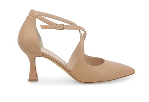 Escarpins nude talon aiguille confortable e1631q à brides croisées pour femme chic