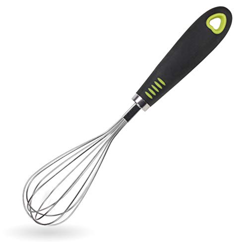 Stainless Steel Non-Slip Rubber Handle Whisk 11-Inch  Perfect Whisking Size  Kitchen Whisk for Beating Blending Whisking Stirring Cooking Egg Flour  by Kitchen Delight