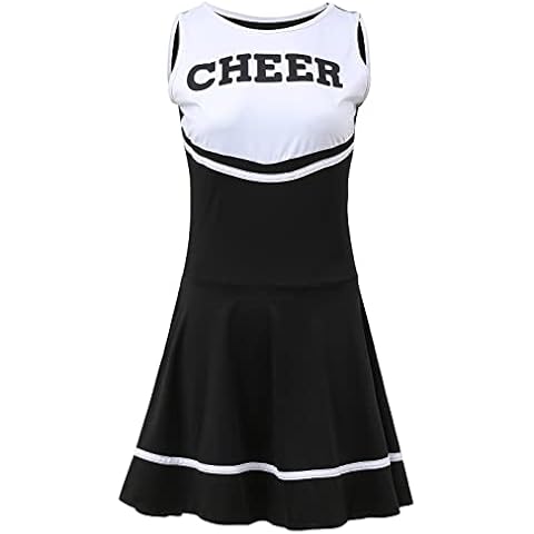 OurLore Women's Musical Uniform Fancy Dress Cheerleader Costume Outfit (Black) Cover