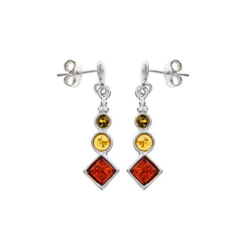 Boucles d'oreilles ambre argent 925 Nature d'Ambre femme pendantes 3130427