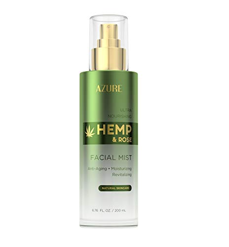 AZURE Hemp & Rose Ultra Nourishing Face Mist Toner - Anti Aging, Moisturizing