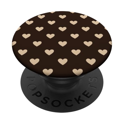 Diseño Minimalista Vintage con diseño de Corazones de Lunares Marrones PopSockets PopGrip Adhesivo