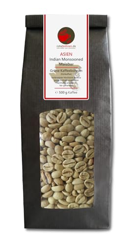 Café verde Arábica India Malabar Monzónica (granos de café verde 500g)   Certificado GMP