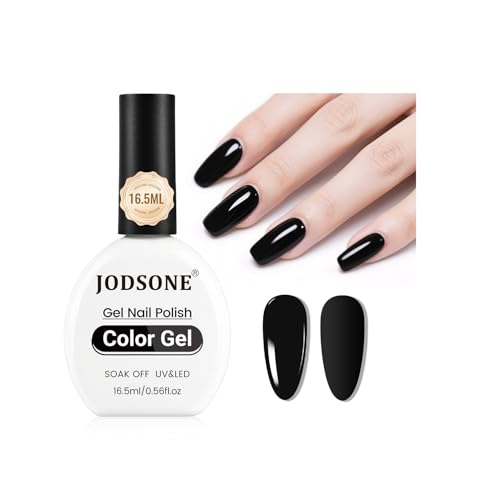 JODSONE Esmalte de uñas en gel de 16,5 ml, diseño de arte negro, salón de manicura, DIY at Home Soak Off U V LED Gel Polish Nail