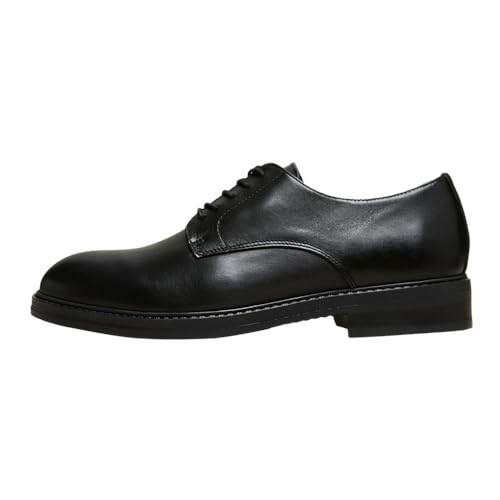 SELECTED FEMME Men's Slhblake Leather Derby Shoe Noos, Black, 7.5