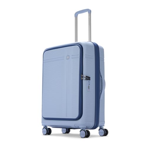 Aristocrat Solana Medium Hard Case Trolley Bag with 90:10 Opening, Blue