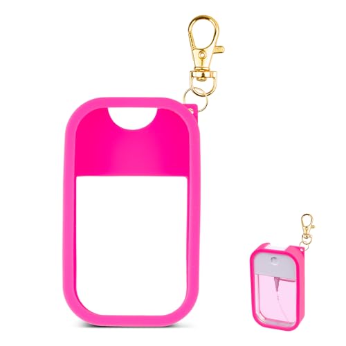 VANEST Silicone Case Compatible with Touchland Hand Sanitizer Spray, Protective Case with Keychain for Spray 1 fl oz