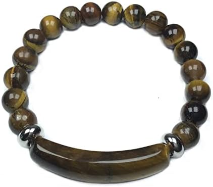 EDEN'S CALL 8mm Healing Crystal Beads Stretch Bracelet Handmade Good Luck Energy Chakra Stone Beaded Bangle, Tiger’s Eye