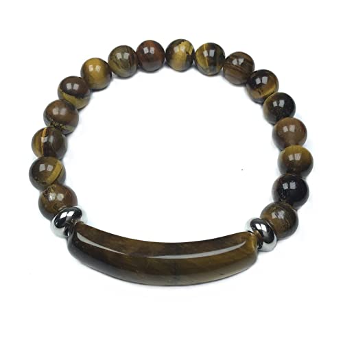 Eden's Call 8Mm Healing Crystal Beads Stretch Bracelet Handmade Good Luck Energy Chakra Stone Beaded Bangle, Tiger’s Eye #TOP21