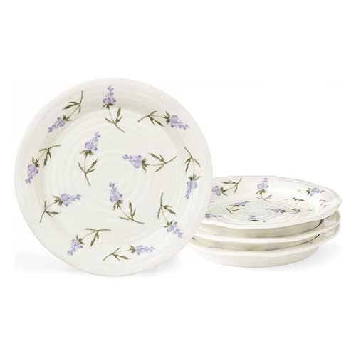 Portmeirion Sophie Conran Lavandula Side Plates - Set of 4, Ripple Edge with Lavender Design - For Tapas, Afternoon Tea & Snacks - 6 Inch Floral Porcelain Dishes for Garden Parties & Dining Events Portmeirion Sophie Conran Lavandula Side Plates - Set of 4, Ripple Edge with Lavender Design - For Tapas, Afternoon Tea & Snacks - 6 Inch Floral Porcelain Dishes for Garden Parties & Dining Events