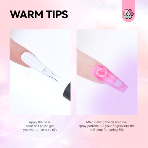 SAVILAND Airbrush Gel Nail Polish Hema-Free: Dilution-Free 24 Colors Airbrush for Nails Non-Acetone for Gradients Nails Blush Layered Nail Art Various Pattern High Color Saturation for Home Salon Kit