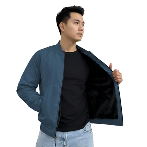 Image of NINQ Winter Jacket - Windproof Poca Cloth with Fur, Zipped mandarin Collar, 2 Front Pockets & Side Arm Pocket, Casual & Sportswear jackets for men