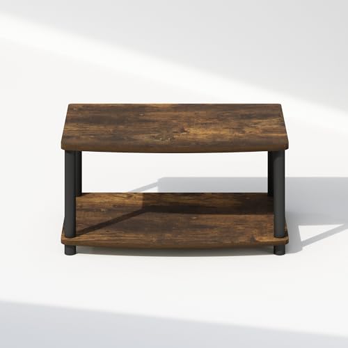 Image of Furinno Turn-N-Tube Toolless Printer Stand with Storage, 2-Tier Printer Table, Under Desk Printer Stand, for CPU, Office Supplies, for Study Room, Living Room, Amber Pine