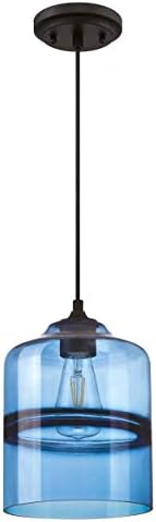 Westinghouse Lighting 63666 One-Light Indoor Pendant, Matte Black Finish with Sapphire Glass