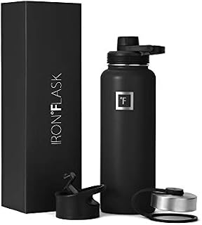 IRON °FLASK Sports Water Bottle - 32 Oz, 3 Lids (Spout Lid), Vacuum