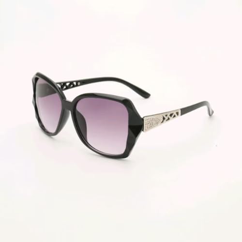 Ladies' Large Frame Polarized UV Resistant Classic Fashion Sunglasses With Black Frame and Gray Lenses