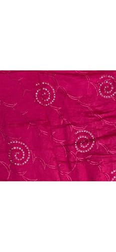 Image of LKC WOMEN'S SEQUENCE EMBROIDERED SELFDESIGN SOFT COTTON CHANDERI DUPATTA