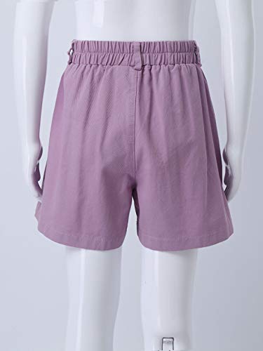 FEESHOW Kids Boys Girls Cotton Pull On Cargo Shorts with Pockets Athletic Sports Casual Dolphin Shorts Activewear4