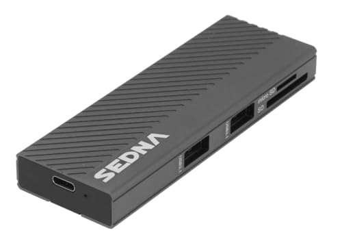 Caja externa USB 3.2 Gen II para SSD M.2 NVMe con hub y lector miniatura 1