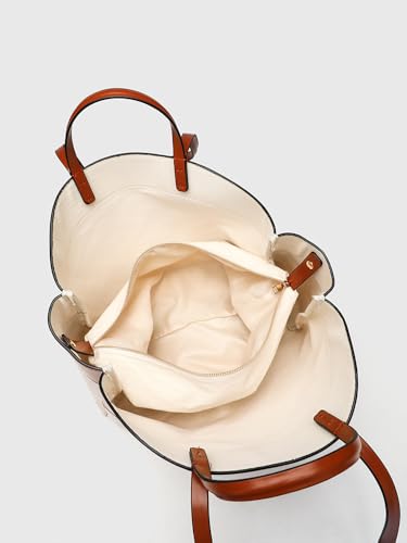 Bolso de mujer grande casual en lienzo y cuero miniatura 5