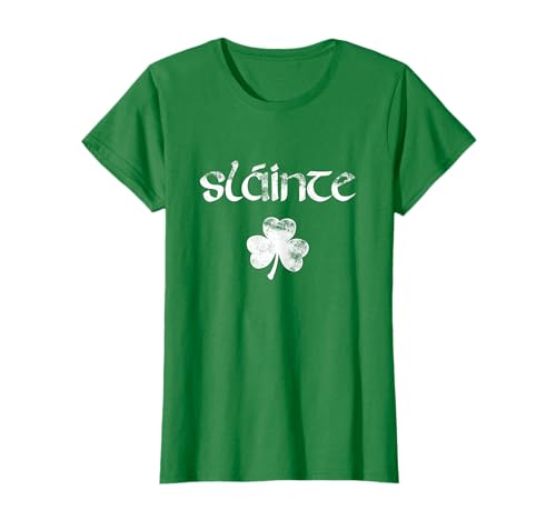 Slainte Green St Patricks Day Irish Shamrock Gaelic Cheers T-Shirt
