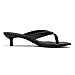 Athlefit Black Kitten Heels for Women Flip Flops Square Open Toe Summer Short Low Heels Slip On Dress Thong Sandals Black Size 8