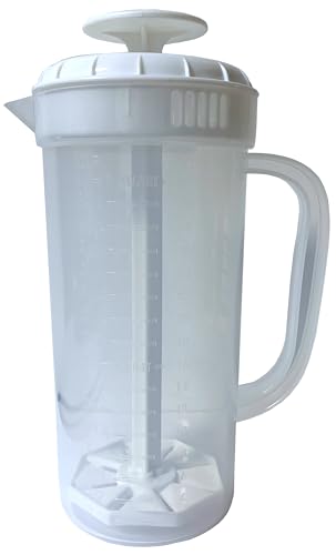 Salad Dressing Mixer with Measurements, 1 qt Capacity, Makes Ranch, Vinigretes, Italian & More. Emulsifies Ingredients Quickly, Multiple Color Options (White)