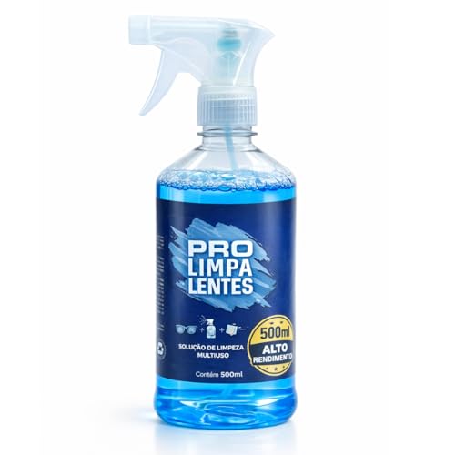 Pro Limpa Lentes Solução de Limpeza Multiuso para Óculos, TV, Celular, Notebook, Tablet, Lupa, Câmera, 500ml, Alto Rendimento