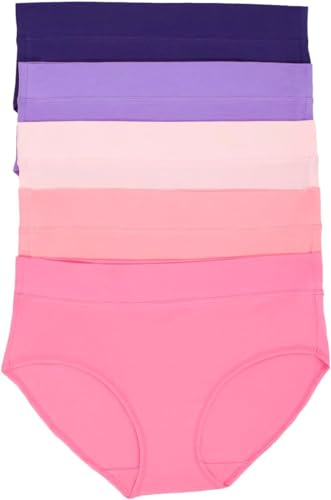 Image of Felina Womens 5 Pack Pima Cotton Wide Waistband Hipster