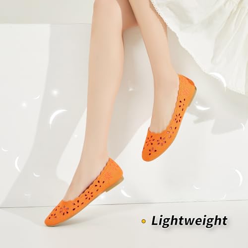 Image of BABUDOG Mesh Ballet Flats Shoes for Women,Womens Flats Dressy Comfortable,Women's Dress Shoes with Flower Eyelets,Slip on Casual Walking Flats