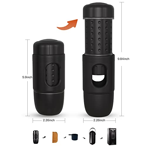 STARESSO Tragbare Espressomaschine Mini Kaffeemaschine mit Reichhaltiger und Dicker Crema Manuelle Kaffeemaschine für… – Bild 6