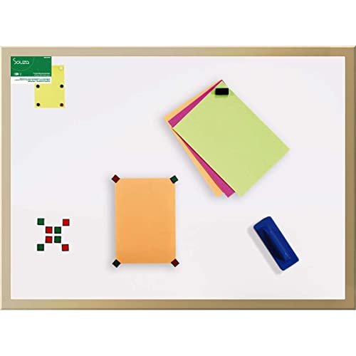 Quadro Branco Magnético, Souza, 60x40 cm, Moldura Madeira Luxo