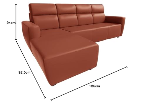 Image of Wakefit Sofa Set | 3 Year Warranty | Sofa 3 Seater, 3 Seater Sofa for Living Room, Wooden Sofa Set, 3 Seater + Left Aligned, Sofa for Living Room - Belize(Romance : Tan)