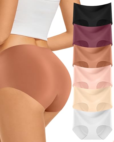 XEENRXU Womens Underwear Seamless Full Coverage Soft No Show Panties Invisible Hipster Sexy Bikini...