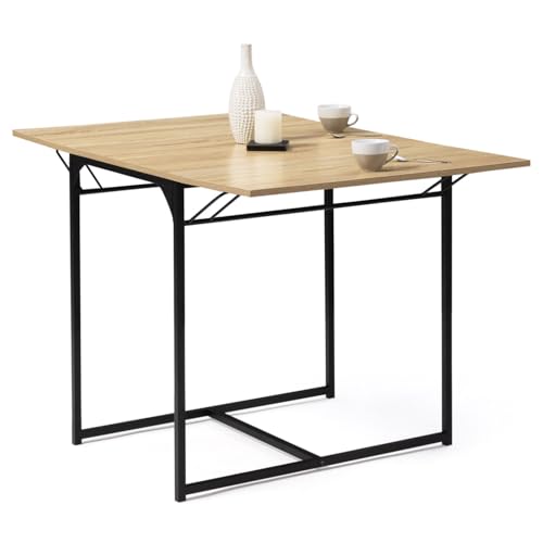 IDMarket - Esstisch, ausziehbar, rechteckig, Detroit 2-6 Personen, Industriedesign, 60-120 cm