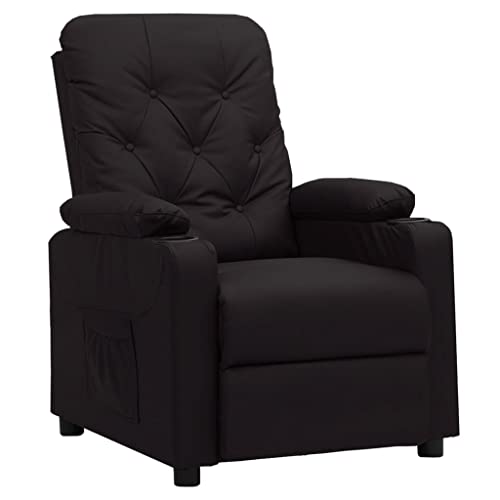XHNIFBN Sillón de relax de piel sintética, 78,5 x 93 x 96,5 cm, manual, 3 posiciones, plegable, ahorra espacio, acolchado grueso, para salón, dormitorio, balcón